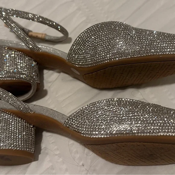 Alex Marie Silver Glitter Heeled Shoes 7.5 - Picture 2 of 8